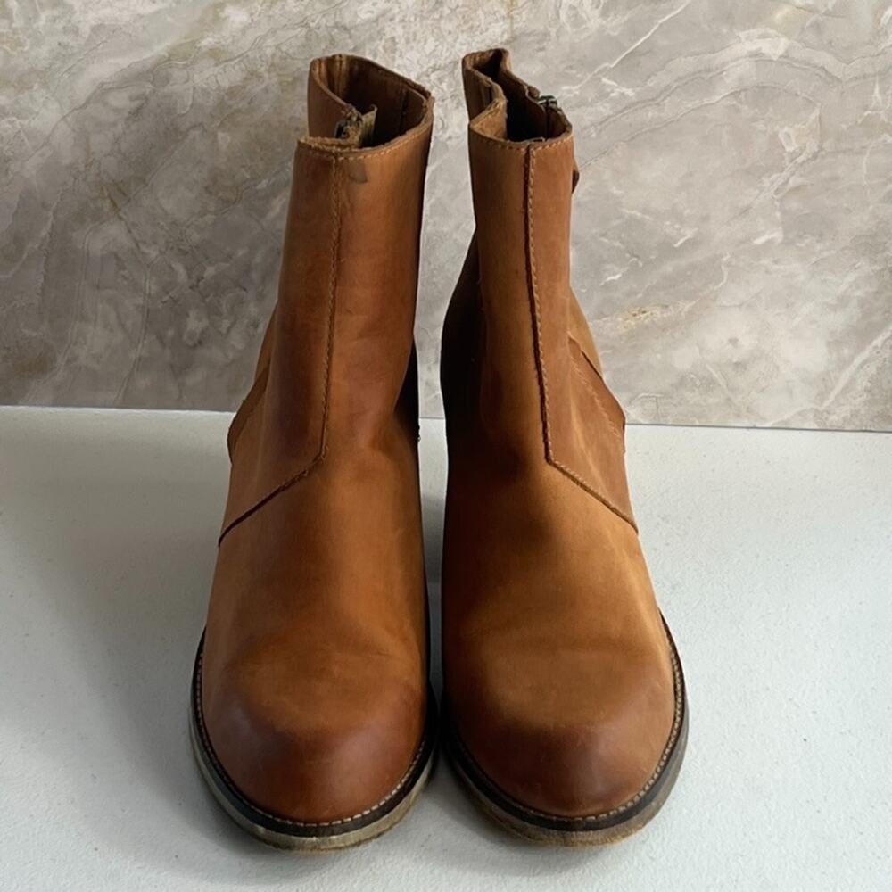 Steven Paradoxx Boots Women's Size 10 Brown Matte Leather Zip Ankle Booties - Picture 2 of 13